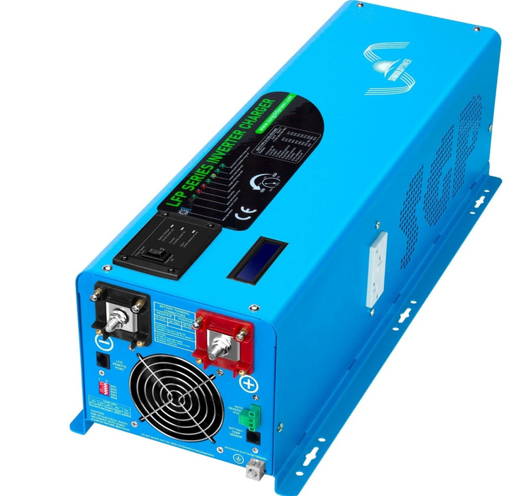 SunGoldPower Split-Phase Inverter Charger | 6000W Pure Sine Wave | 24V/48V DC–120/240V AC
