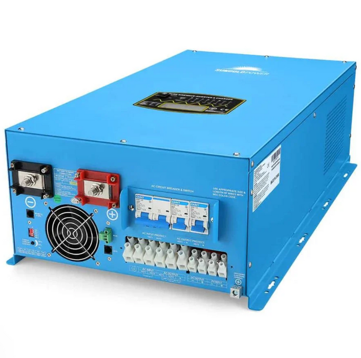 SunGoldPower Split-Phase Inverter Charger | 15000W Pure Sine Wave | 48V DC–120/240V AC
