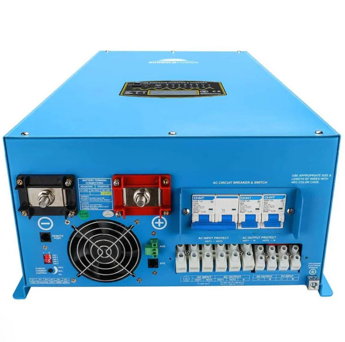 SunGoldPower Split-Phase Inverter Charger | 15000W Pure Sine Wave | 48V DC–120/240V AC