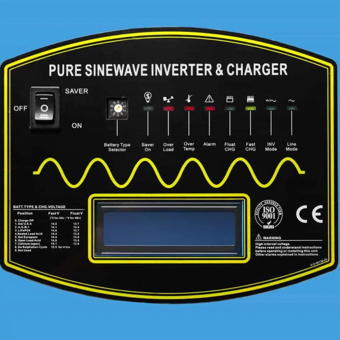 SunGoldPower Split-Phase Inverter Charger | 15000W Pure Sine Wave | 48V DC–120/240V AC