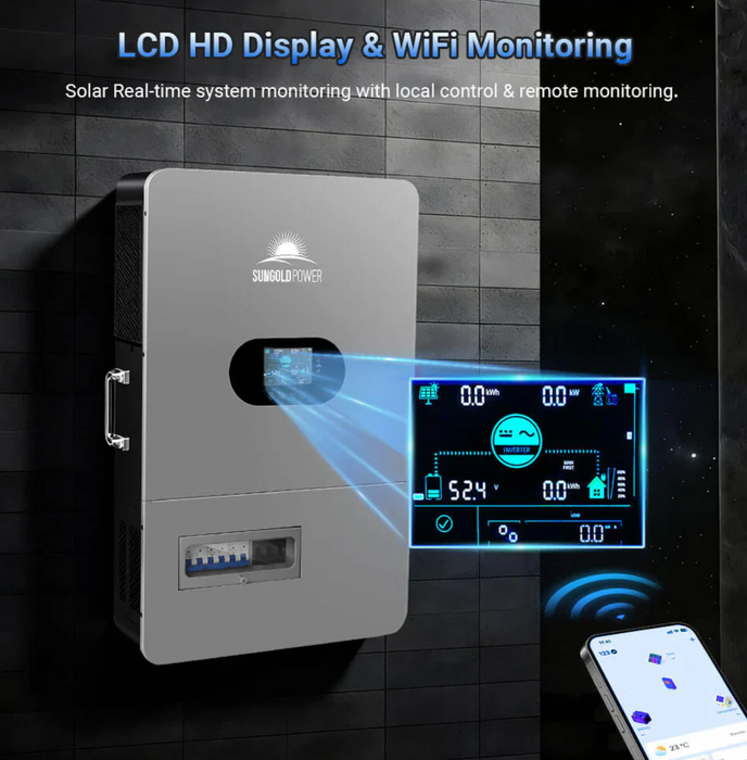 SunGoldPower Solar Inverter | 12kW 48V | Off-Grid Split-Phase 120/240V