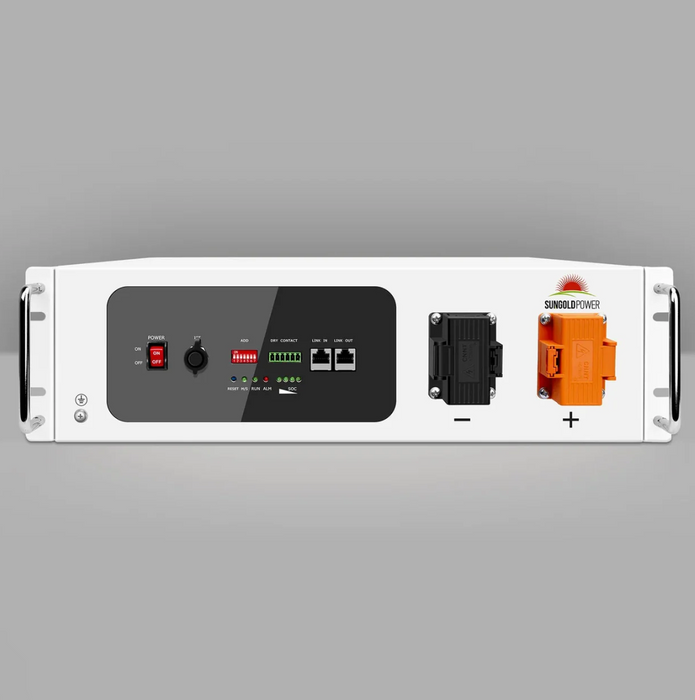 SunGoldPower Server Rack LiFePO4 Lithium Battery | 48V 100Ah | Self-Heating