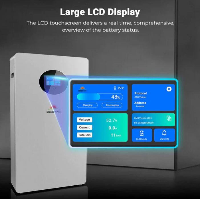 SunGoldPower Powerwall LiFePO4 Lithium Battery | 51.2V 200Ah