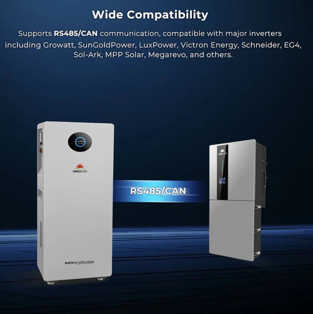 SunGoldPower PowerMax 51.2V 314AH Outdoor Energy Storage Battery UL1973 & UL9540A