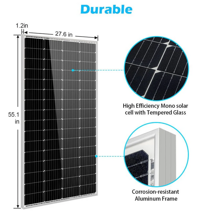 SunGoldPower Solar Panel | 200W Monocrystalline | 2-Pack