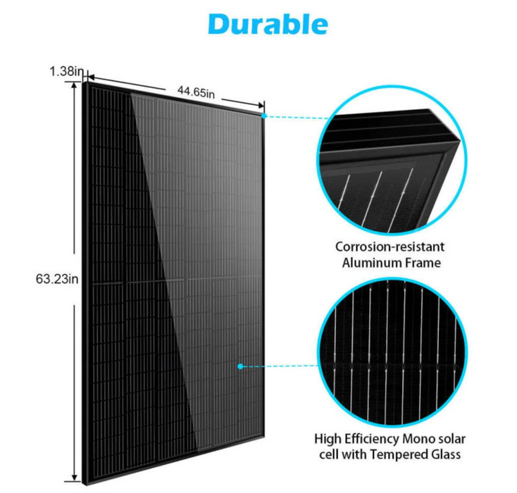 SunGoldPower Solar Panel | 370W Monocrystalline Black | 8-Pack