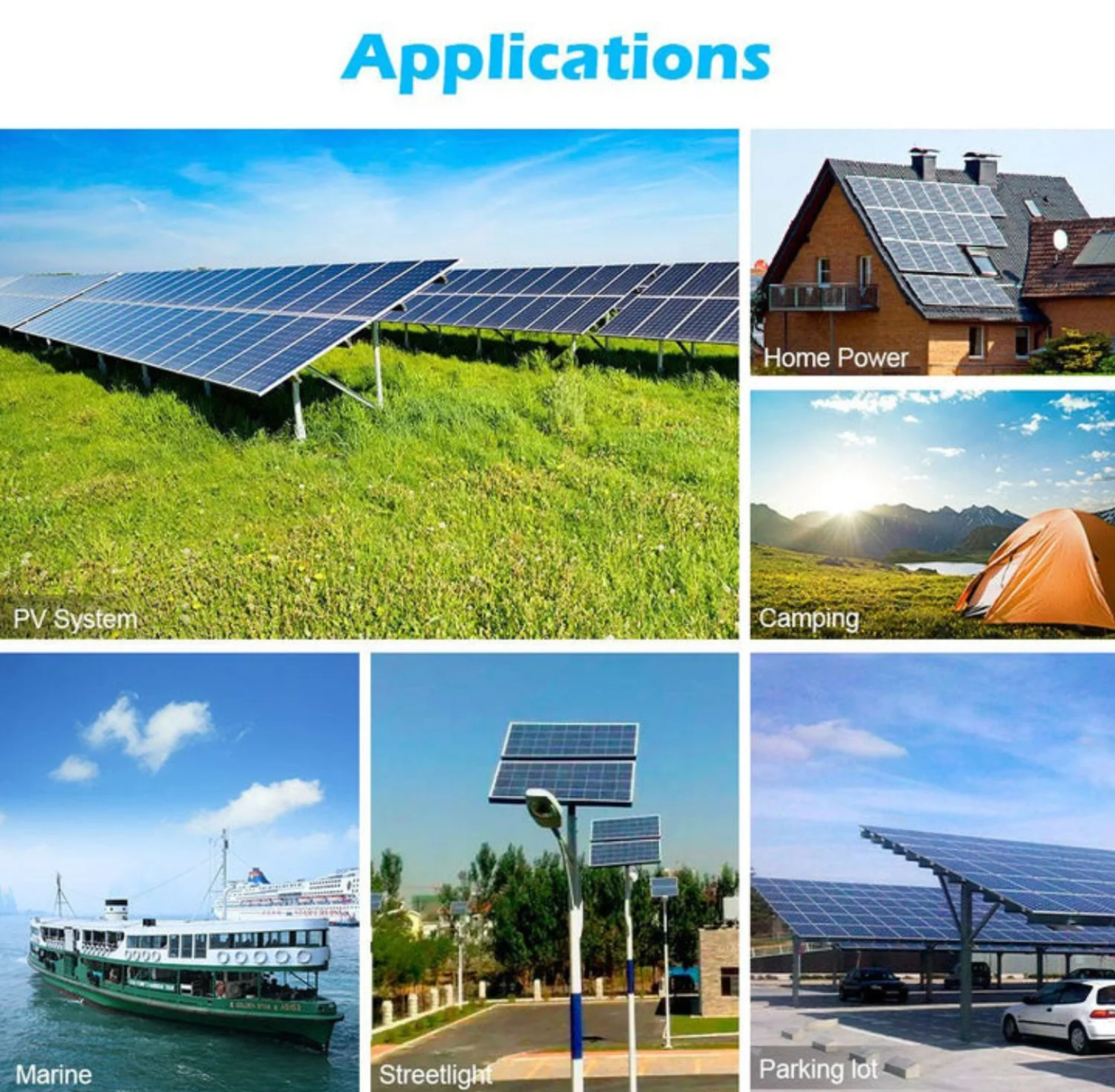 SunGoldPower Solar Panel | 370W Monocrystalline Black | 10-Pack