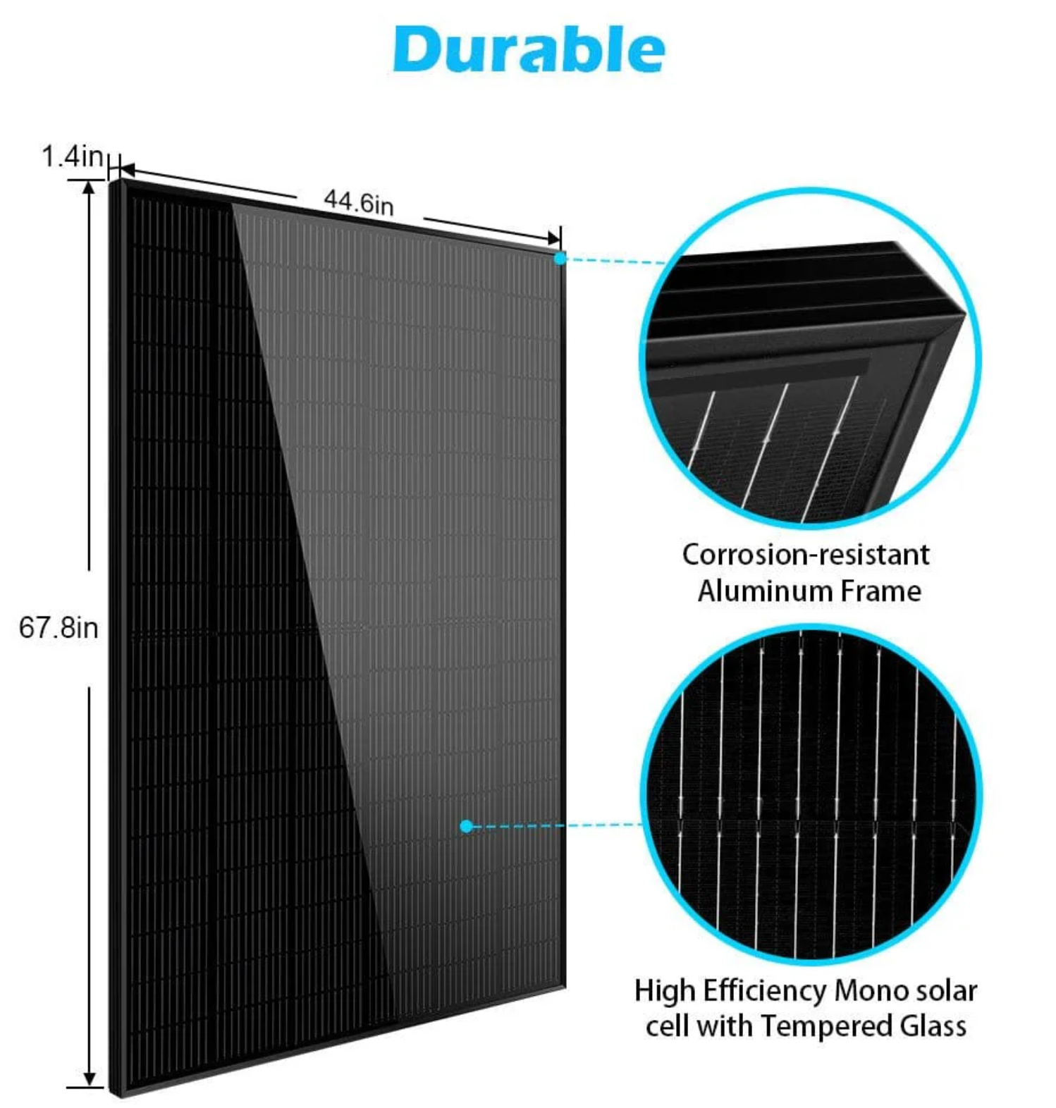 SunGoldPower Solar Panel | 415W Monocrystalline Black PERC | 4-Pack