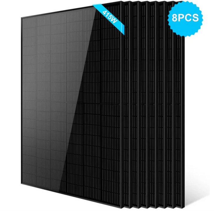 SunGoldPower Solar Panel | 415W Monocrystalline Black PERC | 8-Pack