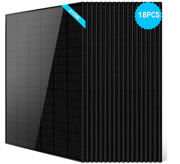 SunGoldPower Solar Panel | 415W Monocrystalline Black PERC | 18-Pack