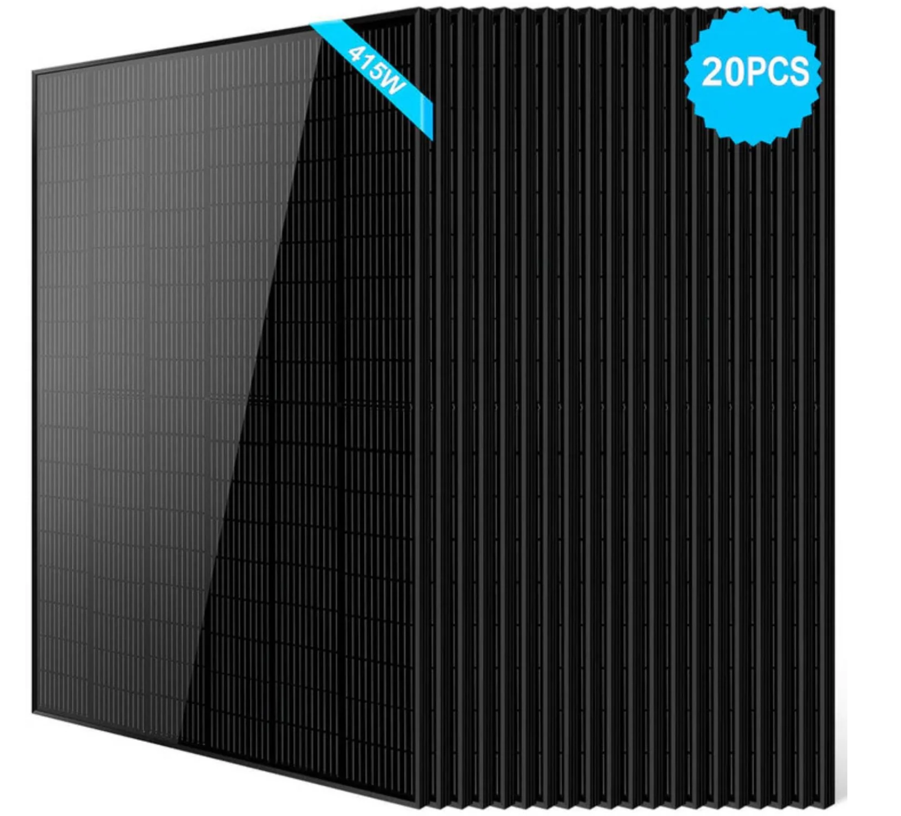 SunGoldPower Solar Panel | 415W Monocrystalline Black PERC | 20-Pack