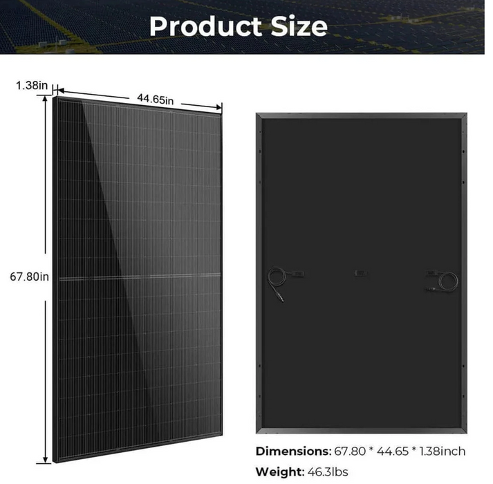 SunGoldPower Solar Panel | 440W Mono Black N-Type | 2-Pack