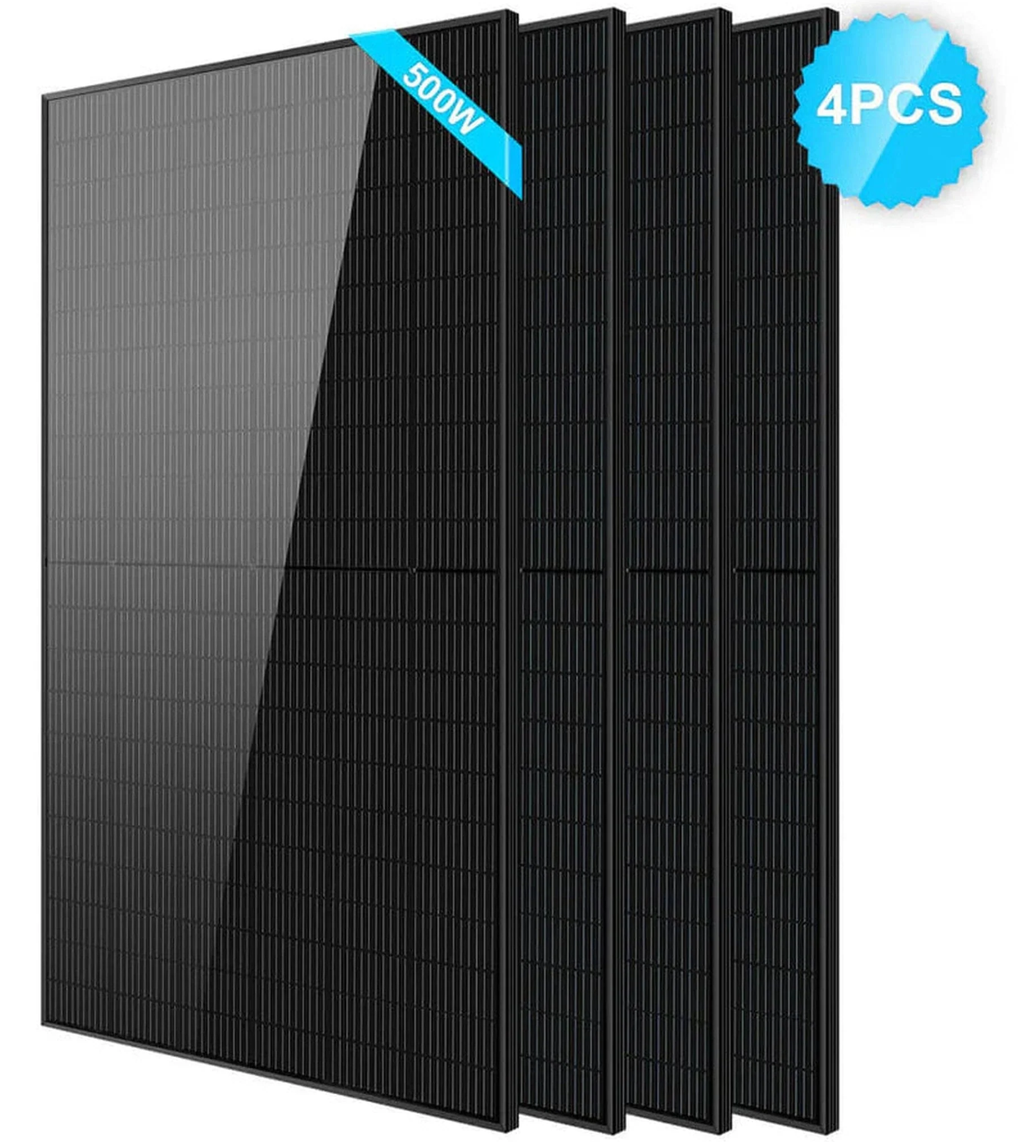 SunGoldPower Solar Panel | 500W Mono Black PERC | 4-Pack