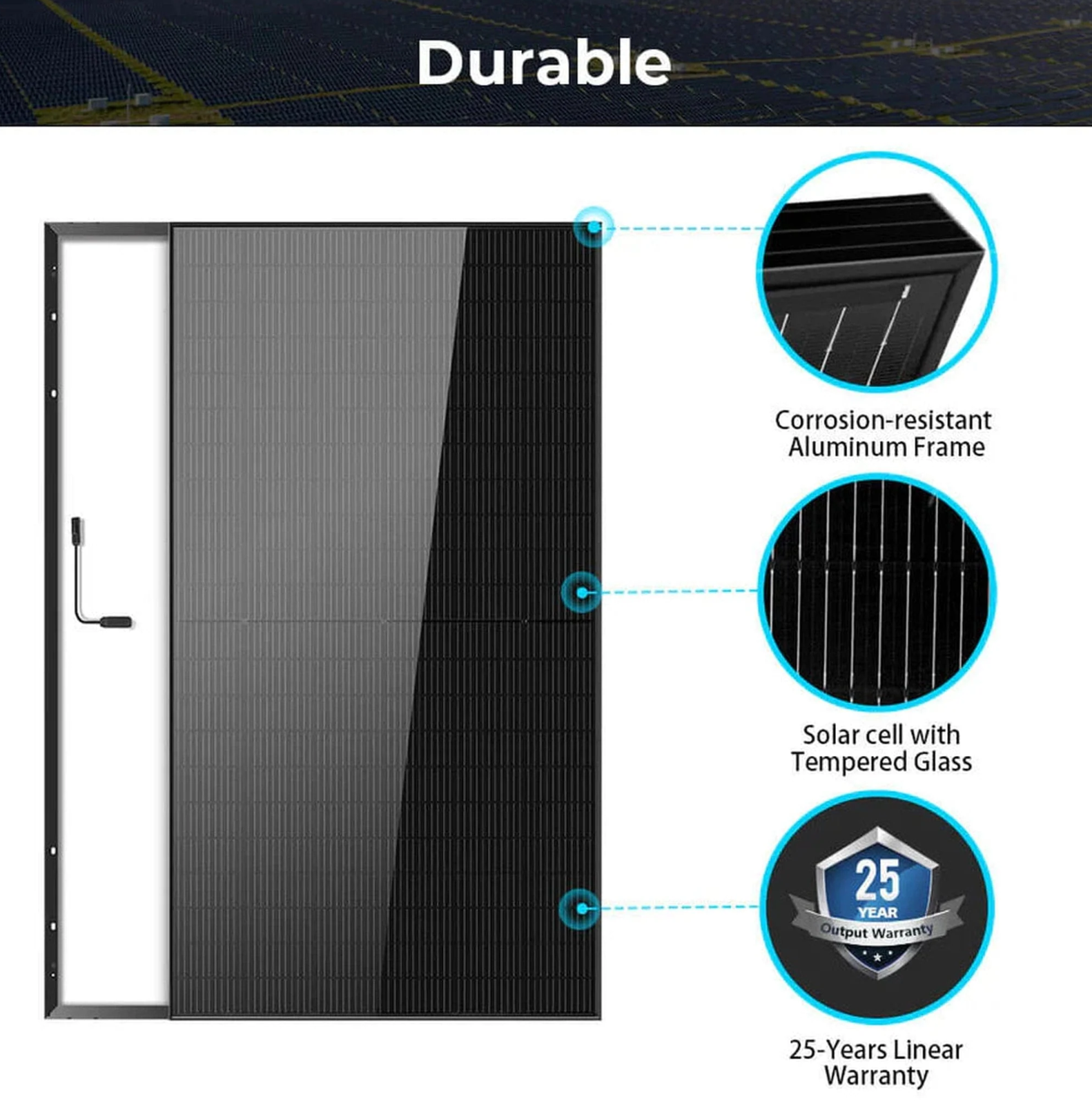 SunGoldPower Solar Panel | 500W Mono Black PERC | 4-Pack