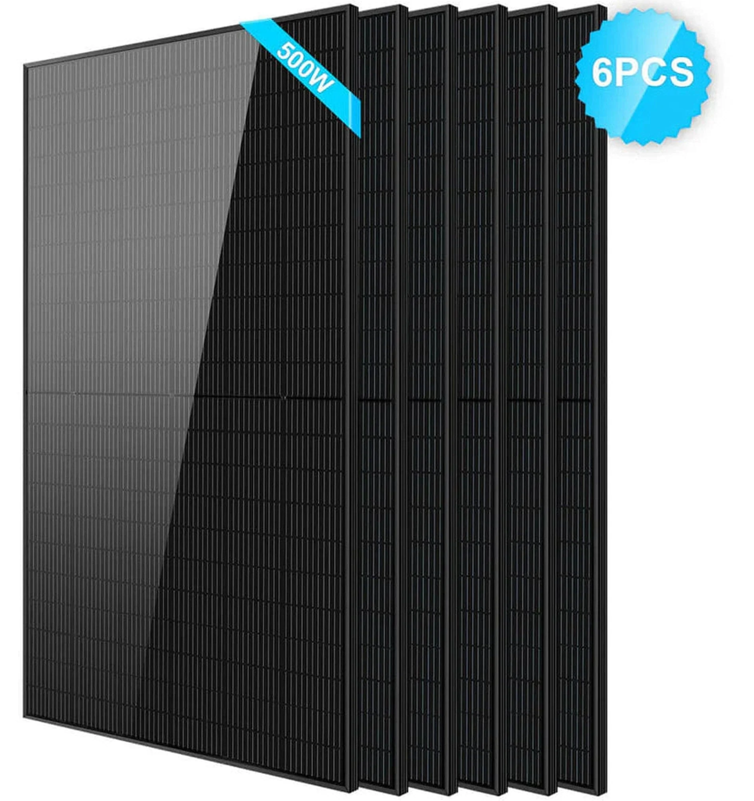 SunGoldPower Solar Panel | 500W Mono Black PERC | 6-Pack