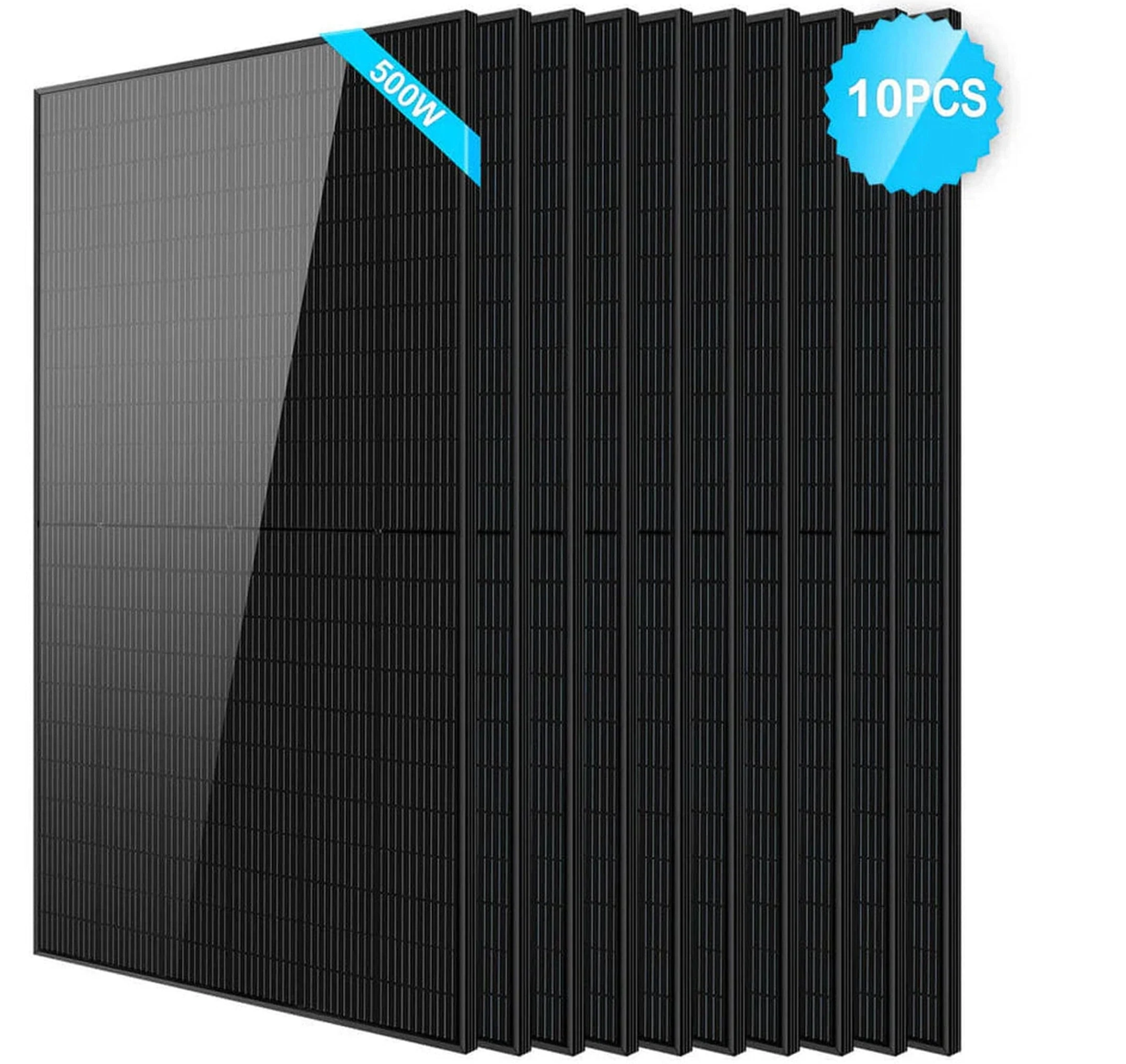 SunGoldPower Solar Panel | 500W Mono Black PERC | 10-Pack