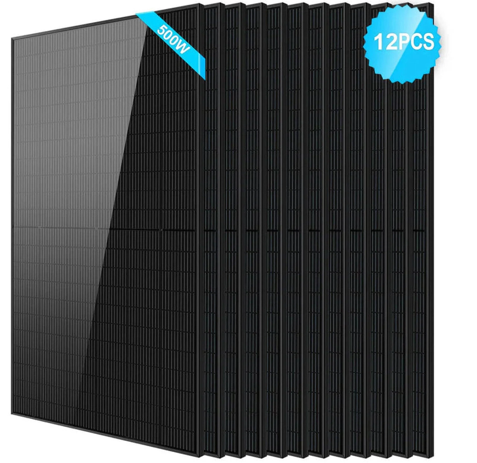 SunGoldPower Solar Panel | 500W Mono Black PERC | 12-Pack