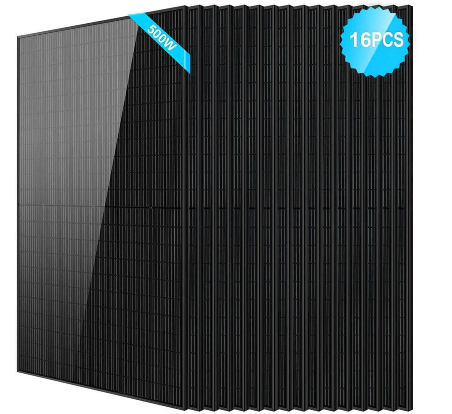 SunGoldPower Solar Panel | 500W Mono Black PERC | 16-Pack