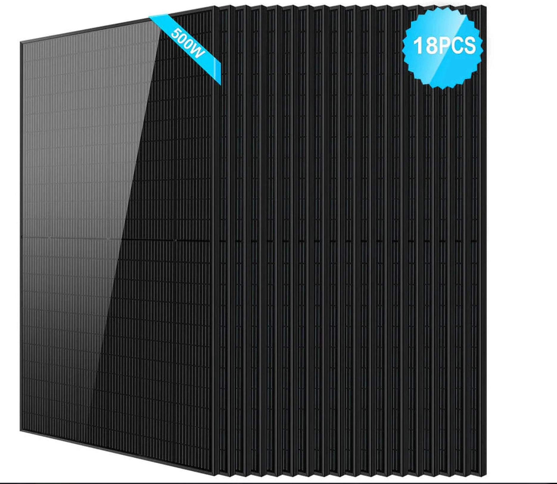 SunGoldPower Solar Panel | 500W Mono Black PERC | 18-Pack
