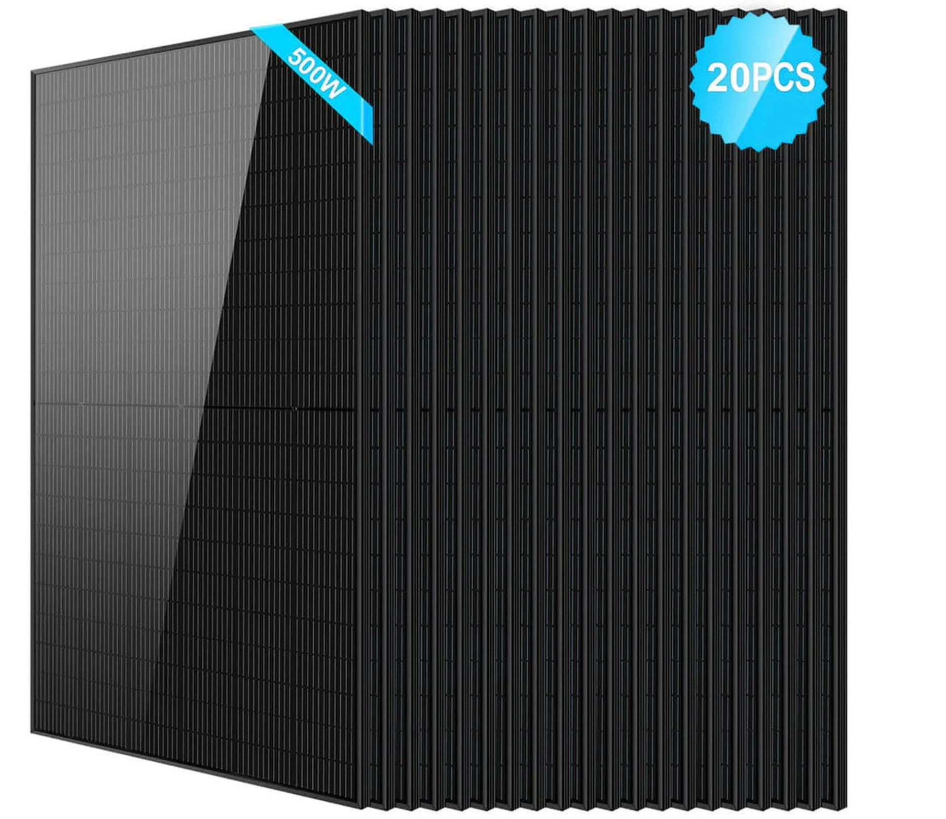 SunGoldPower Solar Panel | 500W Mono Black PERC | 20-Pack