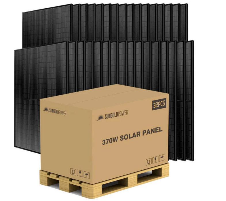 SunGoldPower Solar Panel | 370W Monocrystalline Black | 32-Pack