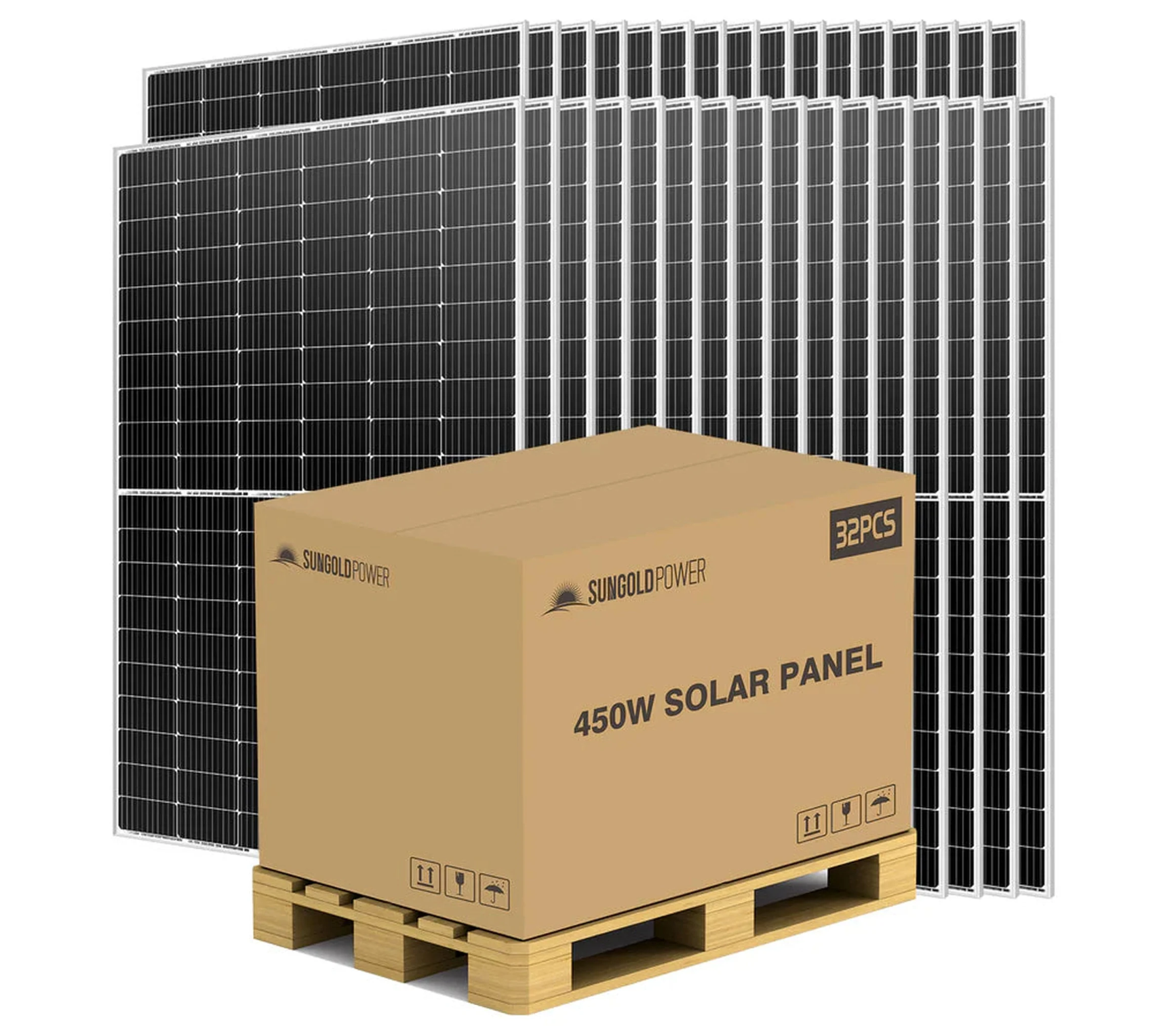 SunGoldPower Solar Panel | 450W Monocrystalline PERC | UL61730 | 32-Pack