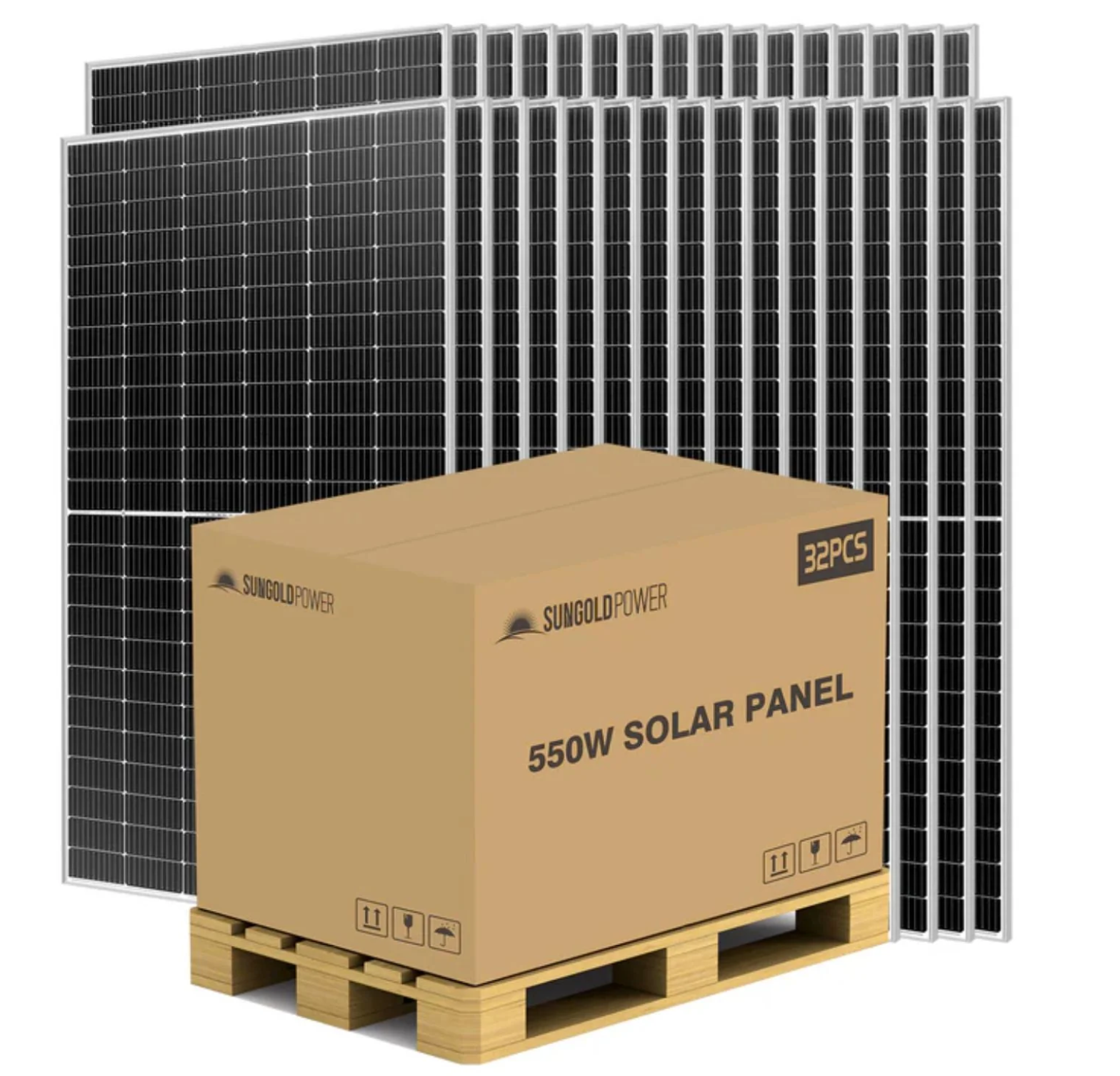 SunGoldPower Solar Panel | 550W Monocrystalline | 32-Pack