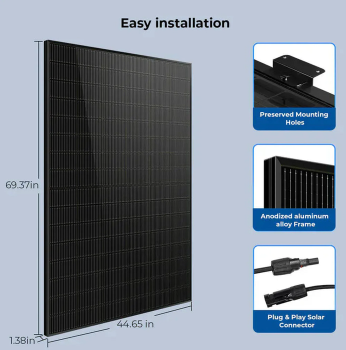 SunGoldPower Solar Panel | 450W Bifacial N-Type Monocrystalline | UL61730 | 32-Pack