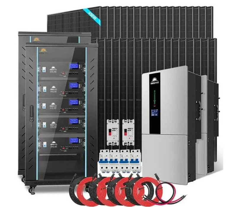 SunGoldPower Hybrid Solar Kit | 11.4kW 48V Split-Phase | 51.2kWh Battery | 450W Panels (36-Pack)