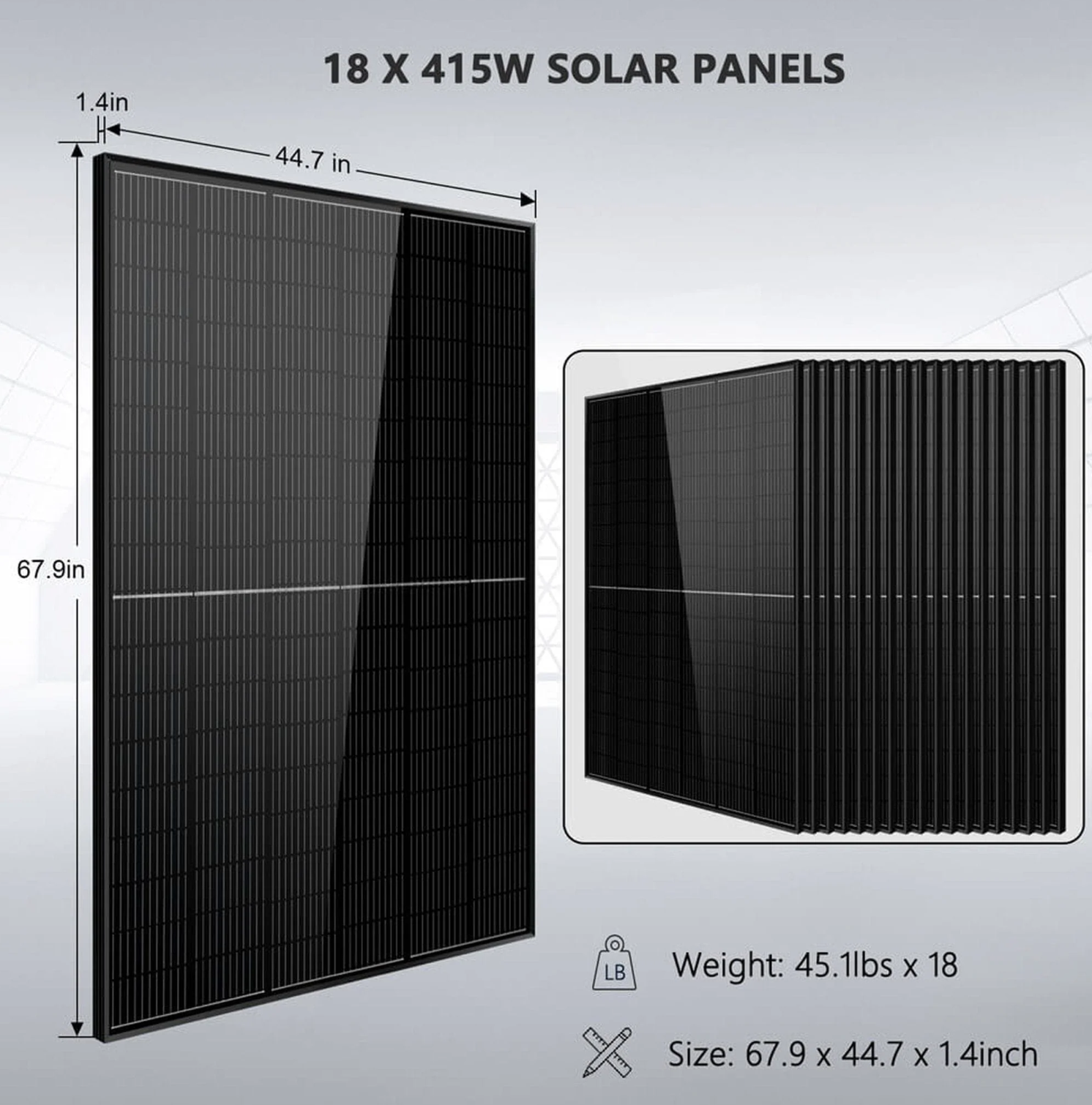 SunGoldPower Off-Grid Solar Kit | 18kW 48V Split-Phase 120/240V | 20.48kWh LiFePO₄ Battery | 415W Panels (20-Pack)