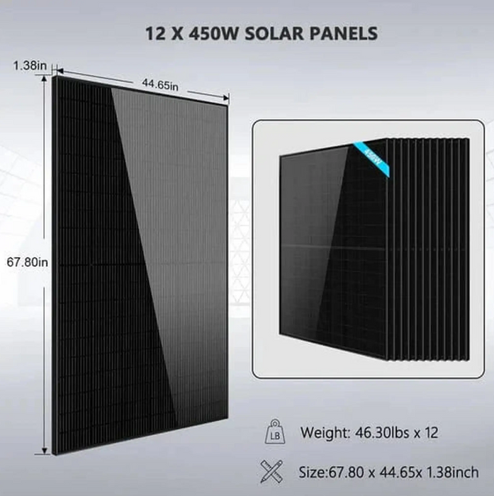 SunGoldPower Off-Grid Solar Kit | 12kW 48V Split-Phase 120/240V | 10.24kWh Lithium Battery | 450W Solar Panels