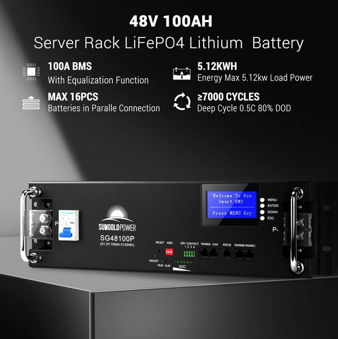 SunGoldPowerOff-Grid Solar Kit | 13kW 48V Split-Phase 120/240V | 20.48kWh LiFePO₄ Battery | 415W Panels (14-Pack)