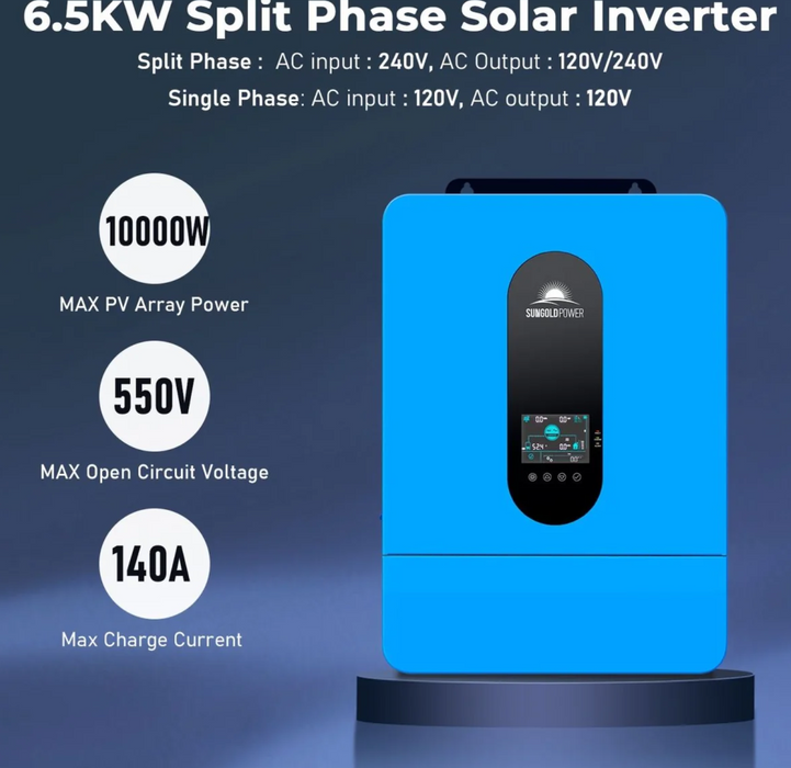 SunGoldPower Off-Grid Solar Kit | 13kW 48V Split-Phase 120/240V | 25.6kWh LiFePO₄ Battery | 415W Panels (20-Pack)
