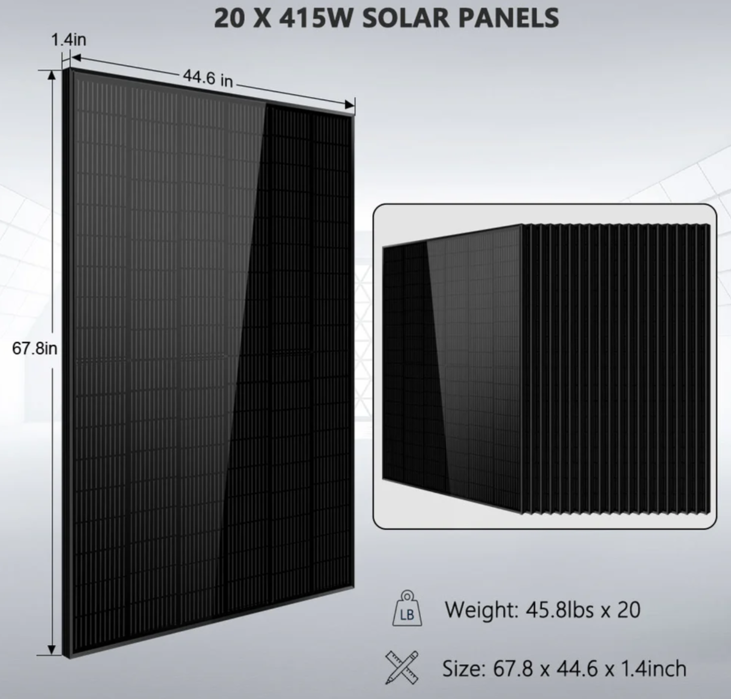 SunGoldPower Off-Grid Solar Kit | 13kW 48V Split-Phase 120/240V | 25.6kWh LiFePO₄ Battery | 415W Panels (20-Pack)
