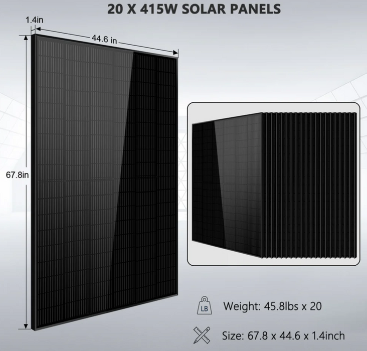 SunGoldPower Off-Grid Solar Kit | 13kW 48V Split-Phase 120/240V | 25.6kWh LiFePO₄ Battery | 415W Panels (20-Pack)