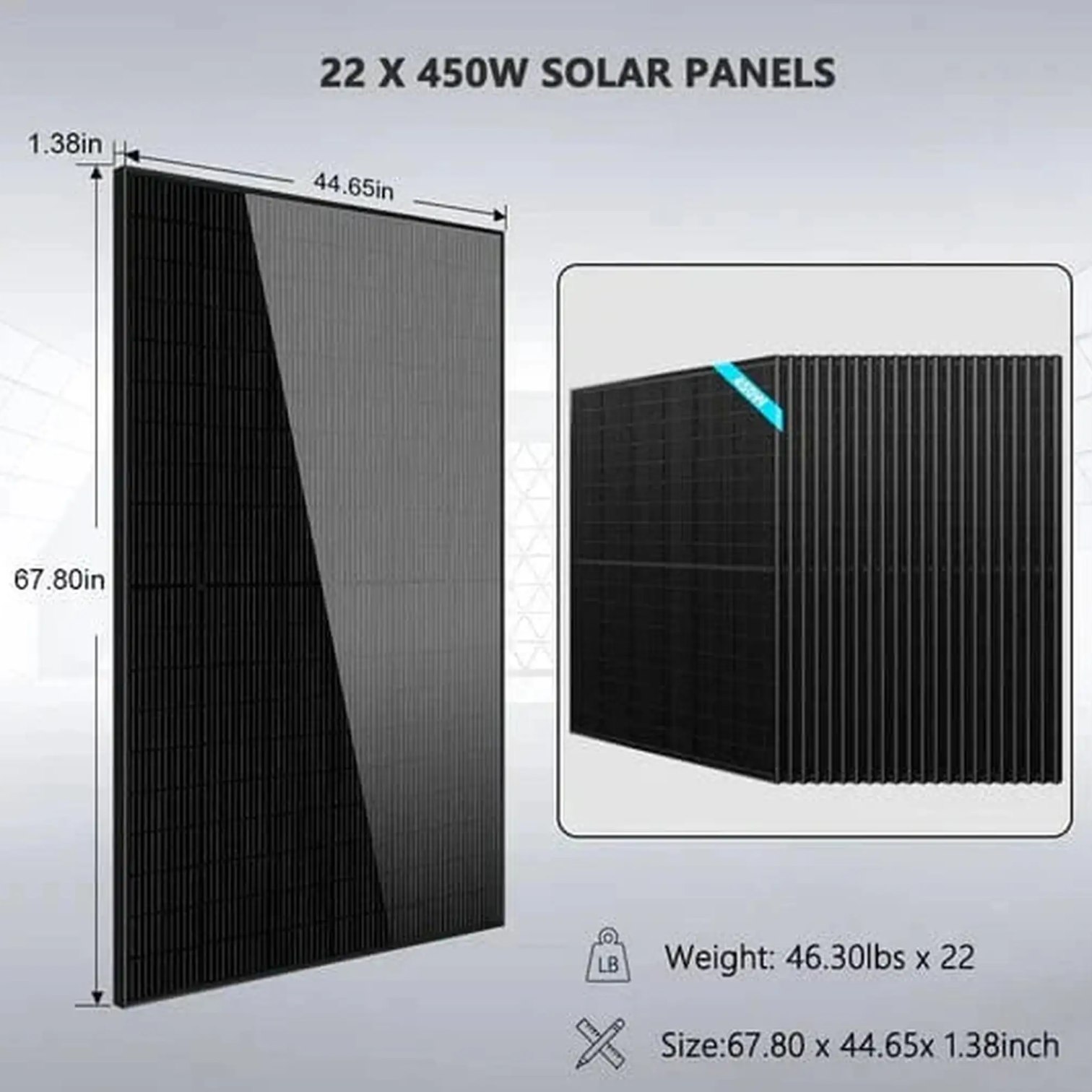 SunGoldPower Off-Grid Solar Kit | 13kW 48V Split-Phase 120/240V | 25.6kWh LiFePO₄ Battery | 450W Panels (22-Pack)