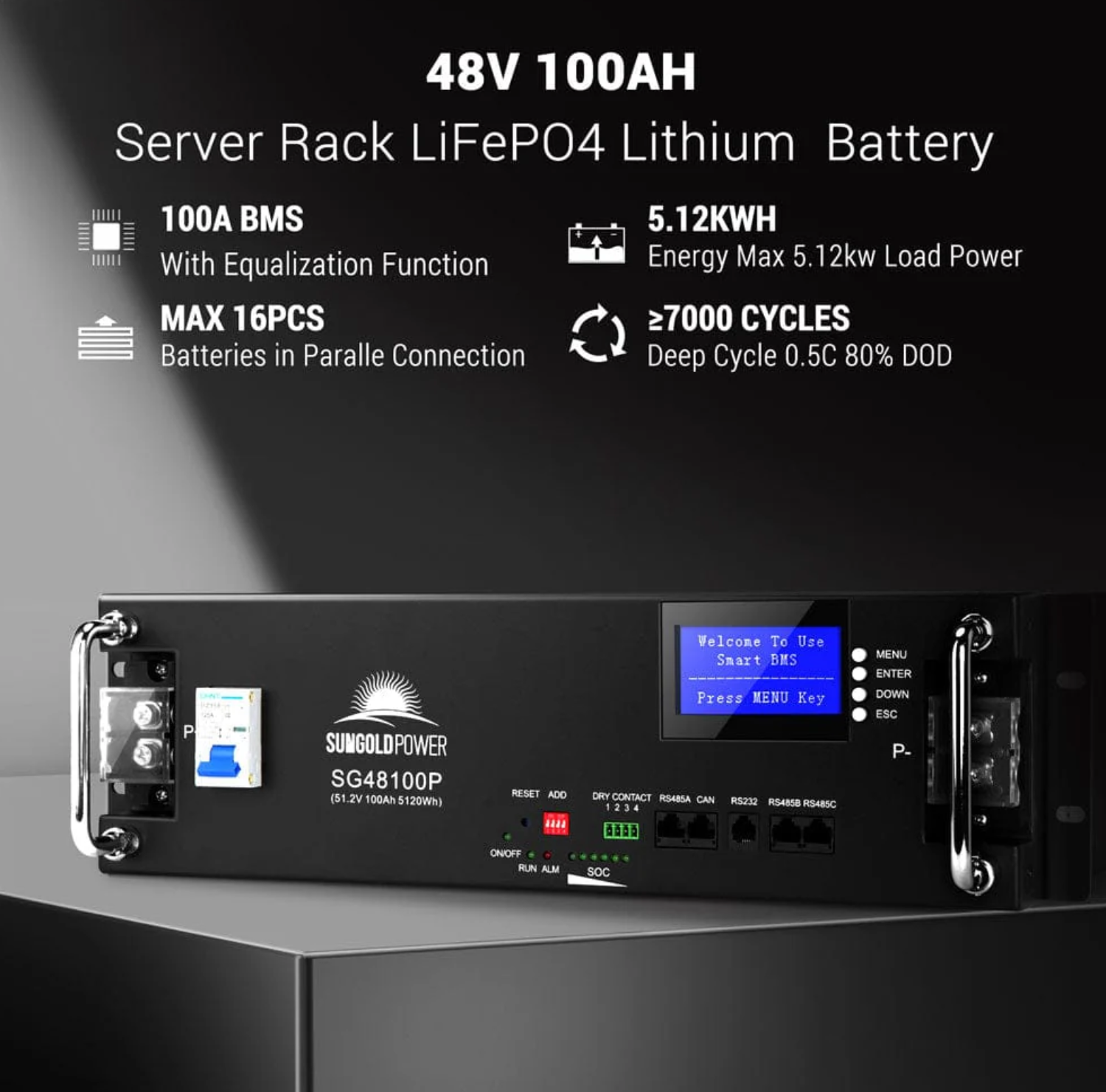 SunGoldPower SGR-10K2M Off-Grid Solar Kit | 10kW 48V Split-Phase 120/240V | 20.48kWh LiFePO₄ Battery | 450W Panels (12-Pack)