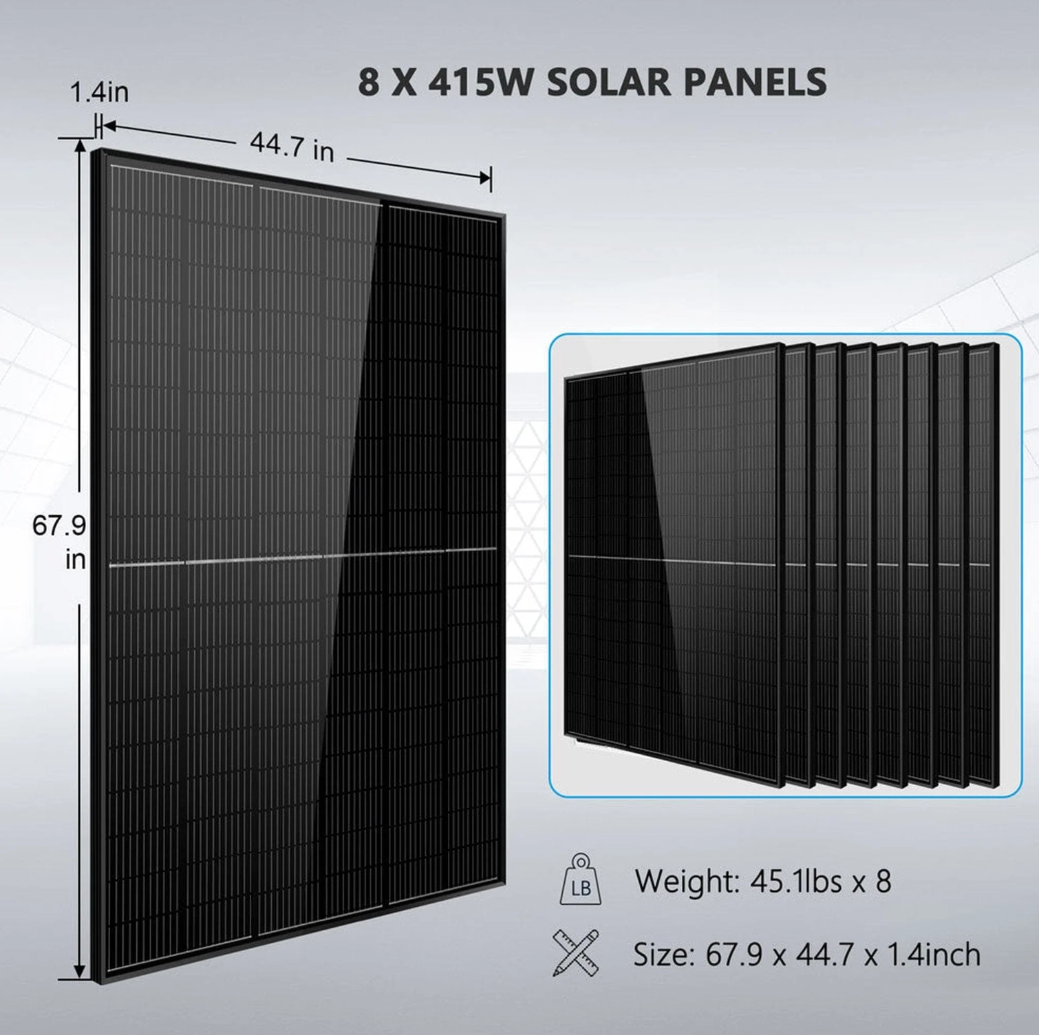 SunGoldPower Off-Grid Solar Kit | 6.5kW 48V Split-Phase 120/240V | 10.24kWh LiFePO₄ Battery | 415W Panels (8-Pack)
