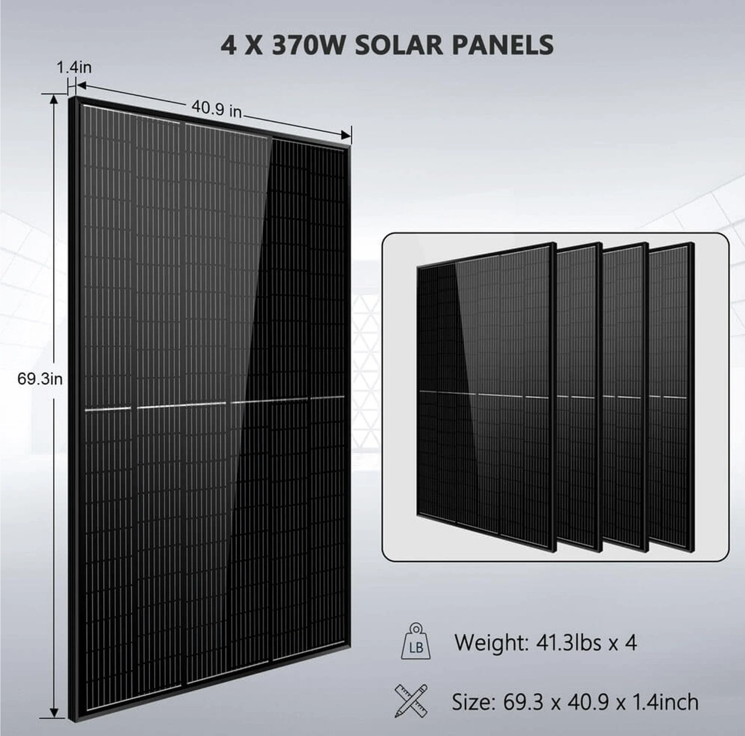 SunGoldPower Off-Grid Solar Kit | 6.5kW 48V Split-Phase 120/240V | 5.12kWh Powerwall Lithium Battery | 370W Panels (6-Pack)