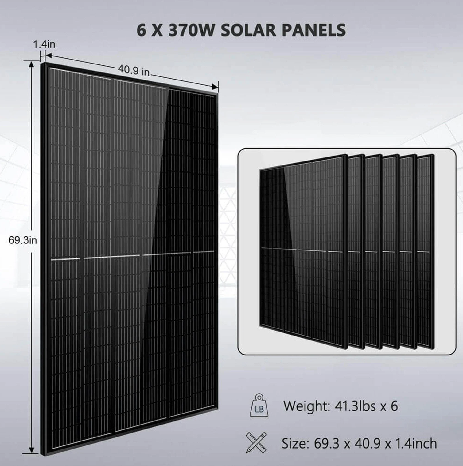 SunGoldPower Off-Grid Solar Kit | 6kW 48V Split-Phase 120/240V | 10.24kWh LiFePO₄ Battery | 370W Panels (6-Pack)