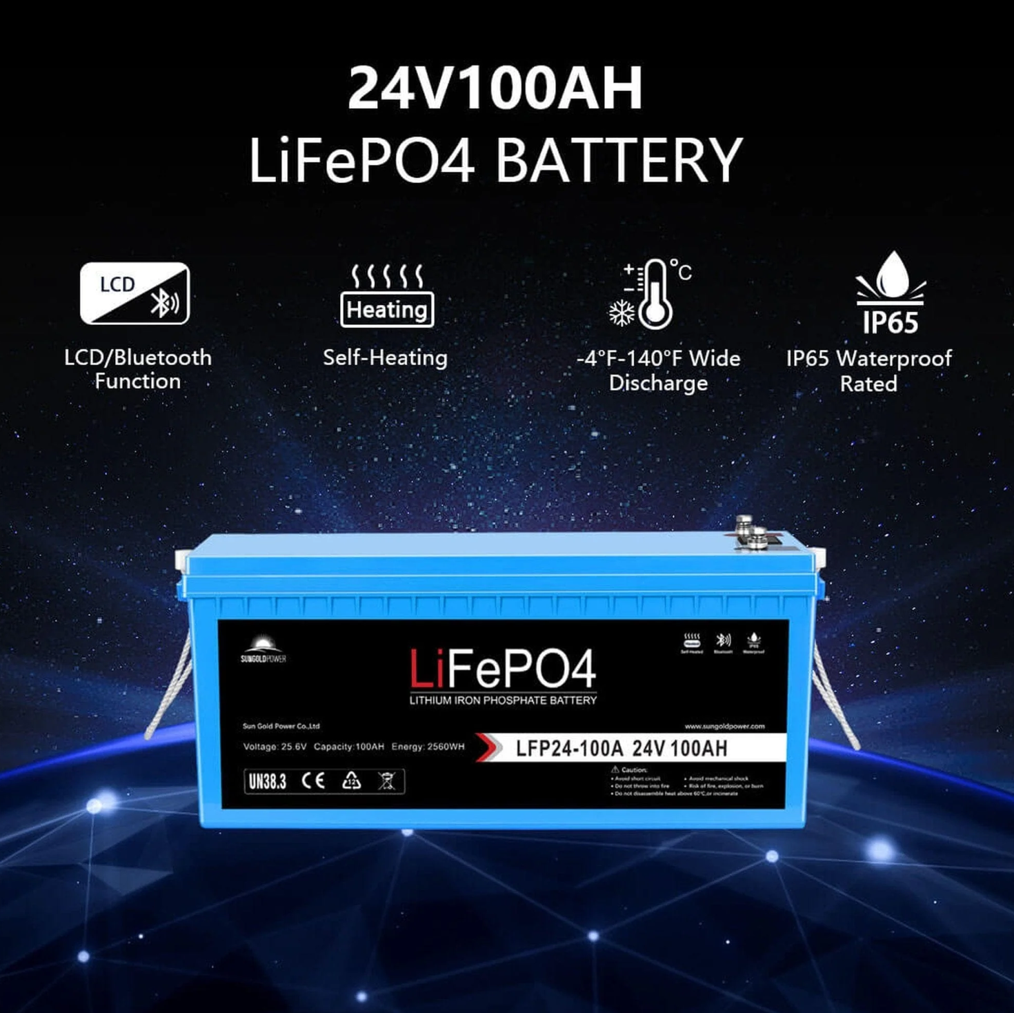 SunGoldPower Off-Grid Solar Kit | 6kW 24V Split-Phase 120/240V | 10.24kWh LiFePO₄ Battery | 370W Panels (6-Pack)