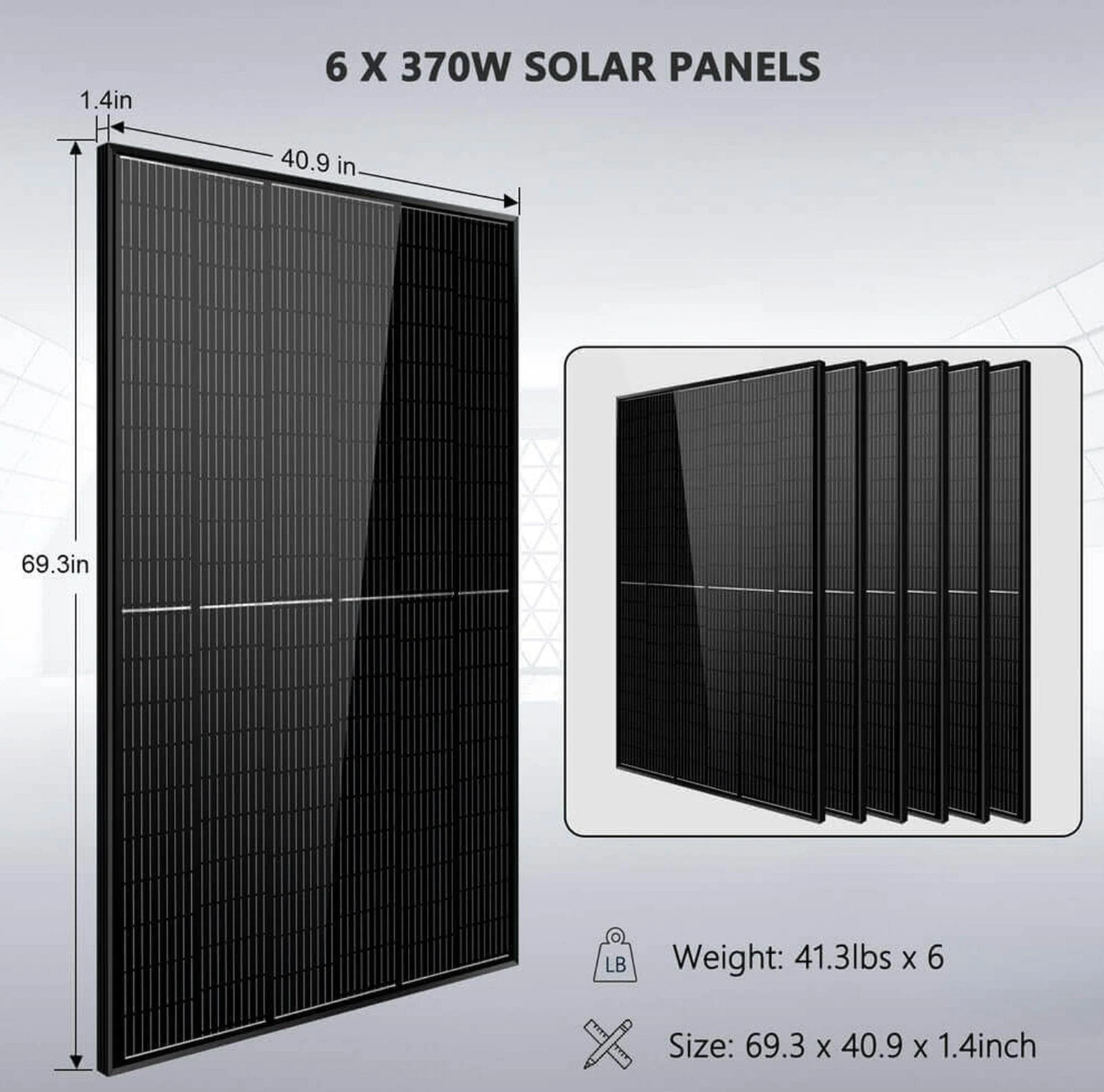 SunGoldPower Off-Grid Solar Kit | 6kW 24V Split-Phase 120/240V | 10.24kWh LiFePO₄ Battery | 370W Panels (6-Pack)