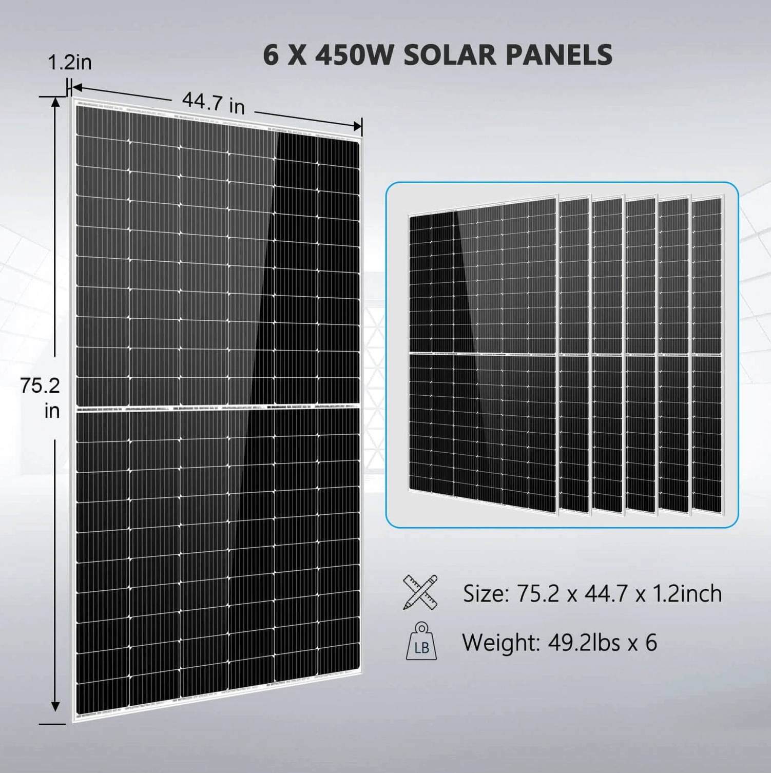 SunGoldPower Off-Grid Solar Kit | 5kW 48V 120V Output | 10.24kWh Lithium Battery | 2700W Solar Panels