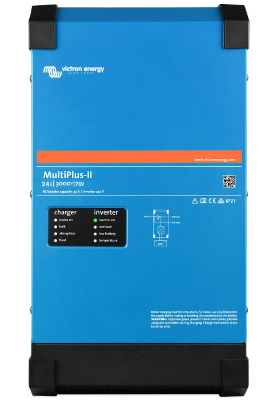 Victron Energy MultiPlus-II 24/3000/70-50 Inverter Charger (UL 458)