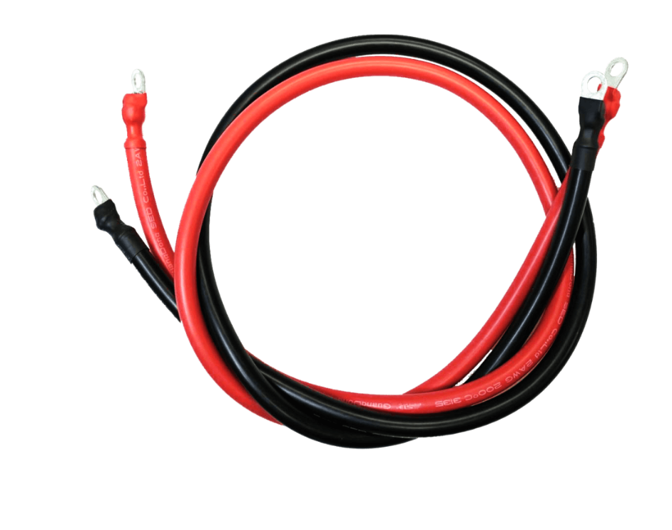 BigBattery 4AWG 3-Foot Ring to Ring Battery Cable (Black & Red)