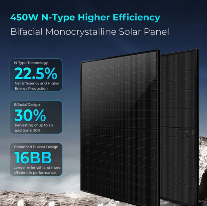 SunGoldPower Off-Grid Solar Kit | 10kW 48VDC 120V /240V Output | 20.48kWh Lithium Battery | 450W Panels (12-Pack)
