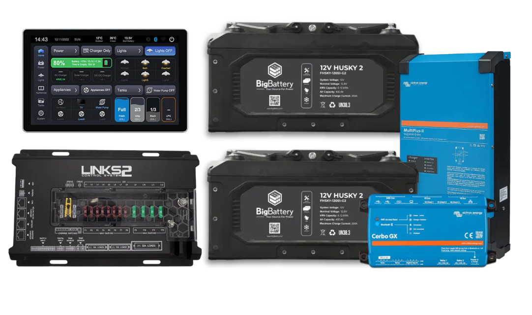 Victron Energy 12V 800Ah RV HUSKY2-Victron-LINKS2 Control System