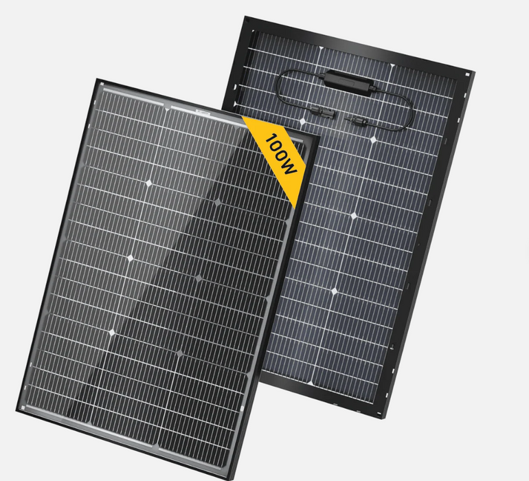 BougeRV 16BB N-Type 12V/24V 100 Watt Bifacial Solar Panel