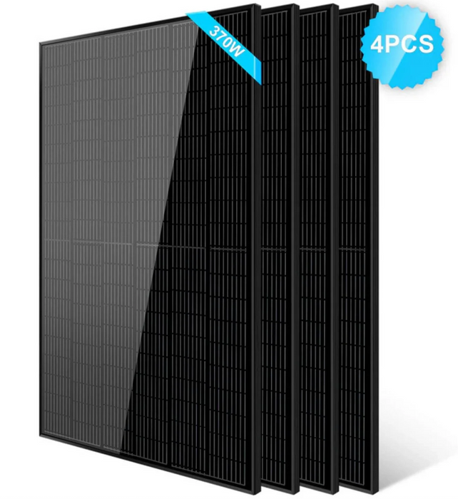 SunGoldPower Solar Panel | 370W Monocrystalline Black | 4-Pack