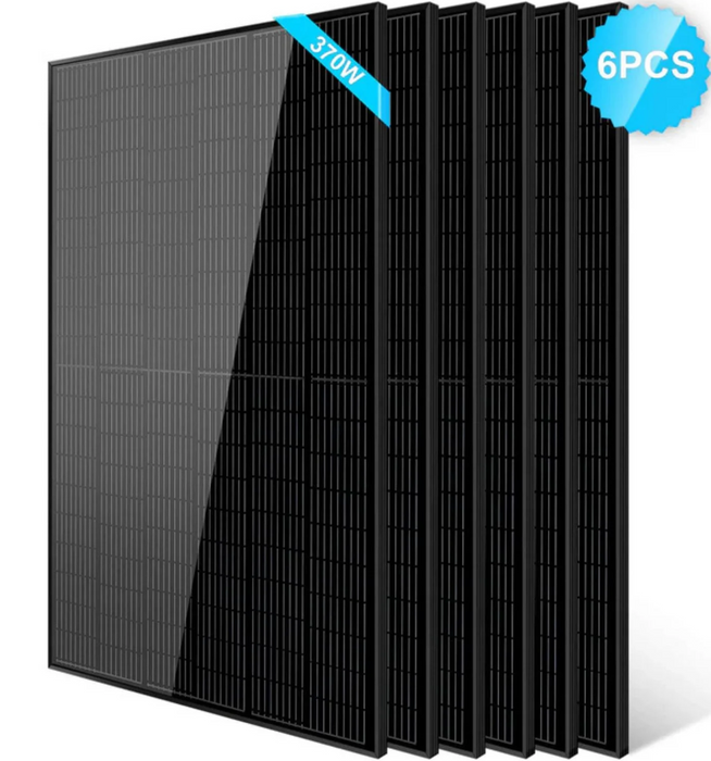 SunGoldPower Solar Panel | 370W Monocrystalline Black | 6-Pack